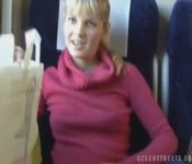 Czech streets Blonde girl in train