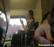 Cock Flashing While Riding On The Train