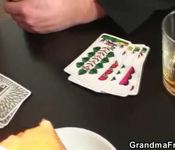 She loses in poker and takes two dicks at once