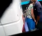 Couple outside on road