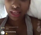 Instagram live nipple pops out