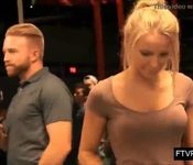 Upskirt pussy at Crossfit convention