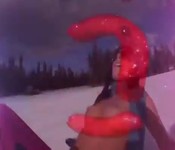 4 Nude Girls Snowboarding