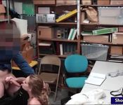 Blonde shoplifter screwed in LP office after stripsearch